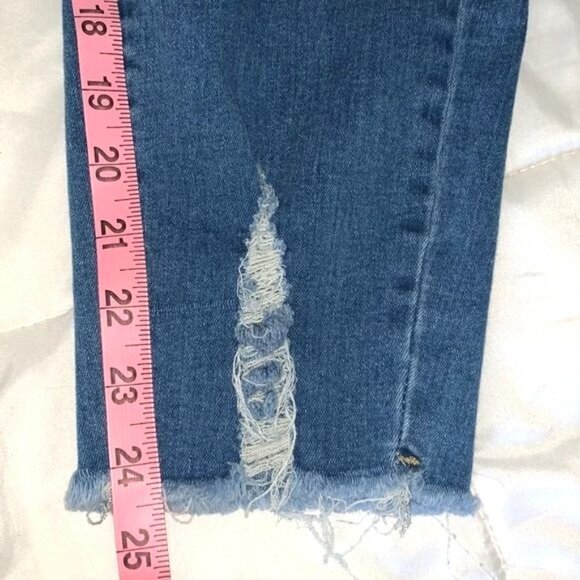 Shein Curve 2XL Distressed Blue Denim Jeggings With Elastic Waistband - Picture 9 of 10